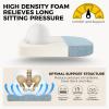 imagedownluxe Indoor Chair Cushions for Dining Chairs Soft and Comfortable Textured Foam Kitchen Chair Pads with Ties and NonSlip Backing 16quot x 16quot x 2quot Dark Grey 4 PackLight Blue