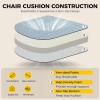 imagedownluxe Indoor Chair Cushions for Dining Chairs Soft and Comfortable Textured Foam Kitchen Chair Pads with Ties and NonSlip Backing 16quot x 16quot x 2quot Dark Grey 4 PackLight Blue