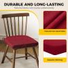 imagedownluxe Indoor Chair Cushions for Dining Chairs Soft and Comfortable Textured Foam Kitchen Chair Pads with Ties and NonSlip Backing 16quot x 16quot x 2quot Dark Grey 4 PackRed