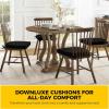 imagedownluxe Indoor Chair Cushions for Dining Chairs Soft and Comfortable Textured Foam Kitchen Chair Pads with Ties and NonSlip Backing 16quot x 16quot x 2quot Dark Grey 4 PackBlack