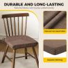 imagedownluxe Indoor Chair Cushions for Dining Chairs Soft and Comfortable Textured Foam Kitchen Chair Pads with Ties and NonSlip Backing 16quot x 16quot x 2quot Dark Grey 4 PackBrown
