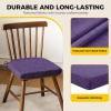 imagedownluxe Indoor Chair Cushions for Dining Chairs Soft and Comfortable Textured Foam Kitchen Chair Pads with Ties and NonSlip Backing 16quot x 16quot x 2quot Dark Grey 4 PackPurple