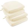 imagedownluxe Indoor Chair Cushions for Dining Chairs Soft and Comfortable Textured Foam Kitchen Chair Pads with Ties and NonSlip Backing 16quot x 16quot x 2quot Dark Grey 4 PackBeige