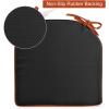 imagedownluxe Indoor Chair Cushions for Dining Chairs Soft and Comfortable Textured Foam Kitchen Chair Pads with Ties and NonSlip Backing 16quot x 16quot x 2quot Dark Grey 4 PackOrange