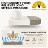 imagedownluxe Indoor Chair Cushions for Dining Chairs Soft and Comfortable Textured Foam Kitchen Chair Pads with Ties and NonSlip Backing 16quot x 16quot x 2quot Dark Grey 4 PackKhaki