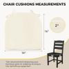 imagedownluxe Indoor Chair Cushions for Dining Chairs Soft and Comfortable Textured Foam Kitchen Chair Pads with Ties and NonSlip Backing 16quot x 16quot x 2quot Dark Grey 4 PackBeige