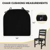 imagedownluxe Indoor Chair Cushions for Dining Chairs Soft and Comfortable Textured Foam Kitchen Chair Pads with Ties and NonSlip Backing 16quot x 16quot x 2quot Dark Grey 4 PackBlack