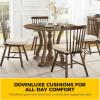 imagedownluxe Indoor Chair Cushions for Dining Chairs Soft and Comfortable Textured Foam Kitchen Chair Pads with Ties and NonSlip Backing 16quot x 16quot x 2quot Dark Grey 4 PackBeige