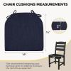 imagedownluxe Indoor Chair Cushions for Dining Chairs Soft and Comfortable Textured Foam Kitchen Chair Pads with Ties and NonSlip Backing 16quot x 16quot x 2quot Dark Grey 4 PackNavy