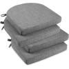 imagedownluxe Indoor Chair Cushions for Dining Chairs Soft and Comfortable Textured Foam Kitchen Chair Pads with Ties and NonSlip Backing 16quot x 16quot x 2quot Dark Grey 4 PackDark Grey