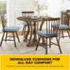 imagedownluxe Indoor Chair Cushions for Dining Chairs Soft and Comfortable Textured Foam Kitchen Chair Pads with Ties and NonSlip Backing 16quot x 16quot x 2quot Dark Grey 4 PackLight Blue