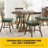 imagedownluxe Indoor Chair Cushions for Dining Chairs Soft and Comfortable Textured Foam Kitchen Chair Pads with Ties and NonSlip Backing 16quot x 16quot x 2quot Dark Grey 4 PackDark Green