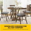 imagedownluxe Indoor Chair Cushions for Dining Chairs Soft and Comfortable Textured Foam Kitchen Chair Pads with Ties and NonSlip Backing 16quot x 16quot x 2quot Dark Grey 4 PackDark Grey