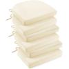 imagedownluxe Indoor Chair Cushions for Dining Chairs Soft and Comfortable Textured Foam Kitchen Chair Pads with Ties and NonSlip Backing 16quot x 16quot x 2quot Dark Grey 4 PackBeige