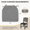 imagedownluxe Indoor Chair Cushions for Dining Chairs Soft and Comfortable Textured Foam Kitchen Chair Pads with Ties and NonSlip Backing 16quot x 16quot x 2quot Dark Grey 4 PackDark Grey