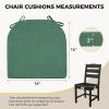 imagedownluxe Indoor Chair Cushions for Dining Chairs Soft and Comfortable Textured Foam Kitchen Chair Pads with Ties and NonSlip Backing 16quot x 16quot x 2quot Dark Grey 4 PackDark Green