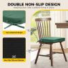 imagedownluxe Indoor Chair Cushions for Dining Chairs Soft and Comfortable Textured Foam Kitchen Chair Pads with Ties and NonSlip Backing 16quot x 16quot x 2quot Dark Grey 4 PackDark Green