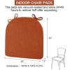 imagedownluxe Indoor Chair Cushions for Dining Chairs Soft and Comfortable Textured Foam Kitchen Chair Pads with Ties and NonSlip Backing 16quot x 16quot x 2quot Dark Grey 4 PackOrange