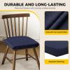 imagedownluxe Indoor Chair Cushions for Dining Chairs Soft and Comfortable Textured Foam Kitchen Chair Pads with Ties and NonSlip Backing 16quot x 16quot x 2quot Dark Grey 4 PackNavy