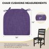 imagedownluxe Indoor Chair Cushions for Dining Chairs Soft and Comfortable Textured Foam Kitchen Chair Pads with Ties and NonSlip Backing 16quot x 16quot x 2quot Dark Grey 4 PackPurple