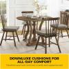 imagedownluxe Indoor Chair Cushions for Dining Chairs Soft and Comfortable Textured Foam Kitchen Chair Pads with Ties and NonSlip Backing 16quot x 16quot x 2quot Dark Grey 4 PackKhaki