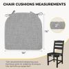 imagedownluxe Indoor Chair Cushions for Dining Chairs Soft and Comfortable Textured Foam Kitchen Chair Pads with Ties and NonSlip Backing 16quot x 16quot x 2quot Dark Grey 4 PackLight Grey