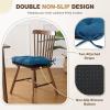 imagedownluxe Indoor Chair Cushions for Dining Chairs Tufted Overstuffed Textured Foam Kitchen Chair Pads with Ties and NonSlip Backing 155quot x 155quot x 4quot Dark Grey 4 PackTurquoize