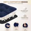 imagedownluxe Indoor Chair Cushions for Dining Chairs Tufted Overstuffed Textured Foam Kitchen Chair Pads with Ties and NonSlip Backing 155quot x 155quot x 4quot Dark Grey 4 PackRoyal Blue