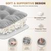 imagedownluxe Indoor Chair Cushions for Dining Chairs Tufted Overstuffed Textured Foam Kitchen Chair Pads with Ties and NonSlip Backing 155quot x 155quot x 4quot Dark Grey 4 PackLight Grey