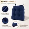 imagedownluxe Indoor Chair Cushions for Dining Chairs Tufted Overstuffed Textured Foam Kitchen Chair Pads with Ties and NonSlip Backing 155quot x 155quot x 4quot Dark Grey 4 PackRoyal Blue