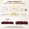 imagedownluxe Indoor Chair Cushions for Dining Chairs Tufted Overstuffed Textured Foam Kitchen Chair Pads with Ties and NonSlip Backing 155quot x 155quot x 4quot Dark Grey 4 PackBurgundy