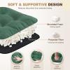 imagedownluxe Indoor Chair Cushions for Dining Chairs Tufted Overstuffed Textured Foam Kitchen Chair Pads with Ties and NonSlip Backing 155quot x 155quot x 4quot Dark Grey 4 PackDark Green