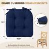 imagedownluxe Indoor Chair Cushions for Dining Chairs Tufted Overstuffed Textured Foam Kitchen Chair Pads with Ties and NonSlip Backing 155quot x 155quot x 4quot Dark Grey 4 PackRoyal Blue