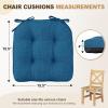imagedownluxe Indoor Chair Cushions for Dining Chairs Tufted Overstuffed Textured Foam Kitchen Chair Pads with Ties and NonSlip Backing 155quot x 155quot x 4quot Dark Grey 4 PackTurquoize