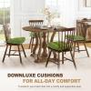 imagedownluxe Indoor Chair Cushions for Dining Chairs Tufted Overstuffed Textured Foam Kitchen Chair Pads with Ties and NonSlip Backing 155quot x 155quot x 4quot Dark Grey 4 PackGrass Green