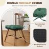 imagedownluxe Indoor Chair Cushions for Dining Chairs Tufted Overstuffed Textured Foam Kitchen Chair Pads with Ties and NonSlip Backing 155quot x 155quot x 4quot Dark Grey 4 PackDark Green