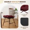 imagedownluxe Indoor Chair Cushions for Dining Chairs Tufted Overstuffed Textured Foam Kitchen Chair Pads with Ties and NonSlip Backing 155quot x 155quot x 4quot Dark Grey 4 PackBurgundy