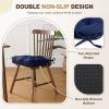 imagedownluxe Indoor Chair Cushions for Dining Chairs Tufted Overstuffed Textured Foam Kitchen Chair Pads with Ties and NonSlip Backing 155quot x 155quot x 4quot Dark Grey 4 PackRoyal Blue