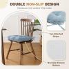 imagedownluxe Indoor Chair Cushions for Dining Chairs Tufted Overstuffed Textured Foam Kitchen Chair Pads with Ties and NonSlip Backing 155quot x 155quot x 4quot Dark Grey 4 PackLight Blue