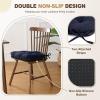 imagedownluxe Indoor Chair Cushions for Dining Chairs Tufted Overstuffed Textured Foam Kitchen Chair Pads with Ties and NonSlip Backing 155quot x 155quot x 4quot Dark Grey 4 PackNavy