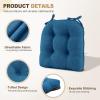 imagedownluxe Indoor Chair Cushions for Dining Chairs Tufted Overstuffed Textured Foam Kitchen Chair Pads with Ties and NonSlip Backing 155quot x 155quot x 4quot Dark Grey 4 PackTurquoize