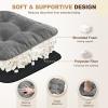 imagedownluxe Indoor Chair Cushions for Dining Chairs Tufted Overstuffed Textured Foam Kitchen Chair Pads with Ties and NonSlip Backing 155quot x 155quot x 4quot Dark Grey 4 PackDark Grey