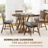 imagedownluxe Indoor Chair Cushions for Dining Chairs Tufted Overstuffed Textured Foam Kitchen Chair Pads with Ties and NonSlip Backing 155quot x 155quot x 4quot Dark Grey 4 PackLight Grey