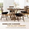 imagedownluxe Indoor Chair Cushions for Dining Chairs Tufted Overstuffed Textured Foam Kitchen Chair Pads with Ties and NonSlip Backing 155quot x 155quot x 4quot Dark Grey 4 PackBlack