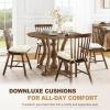 imagedownluxe Indoor Chair Cushions for Dining Chairs Tufted Overstuffed Textured Foam Kitchen Chair Pads with Ties and NonSlip Backing 155quot x 155quot x 4quot Dark Grey 4 PackBeige