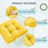 imagedownluxe Outdoor Chair Cushions Set of 2 for Patio Furniture Waterproof Tufted Overstuffed Patio Furniture Cushions Memory Foam Outdoor Seat Cushion 19quot X 19quot X 5quot KhakiYellow
