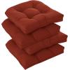 imagedownluxe Outdoor Chair Cushions Set of 2 for Patio Furniture Waterproof Tufted Overstuffed Patio Furniture Cushions Memory Foam Outdoor Seat Cushion 19quot X 19quot X 5quot KhakiBrick Red