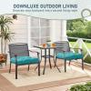 imagedownluxe Outdoor Chair Cushions Set of 2 for Patio Furniture Waterproof Tufted Overstuffed Patio Furniture Cushions Memory Foam Outdoor Seat Cushion 19quot X 19quot X 5quot KhakiTeal