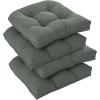 imagedownluxe Outdoor Chair Cushions Set of 2 for Patio Furniture Waterproof Tufted Overstuffed Patio Furniture Cushions Memory Foam Outdoor Seat Cushion 19quot X 19quot X 5quot KhakiDark Grey