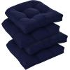 imagedownluxe Outdoor Chair Cushions Set of 2 for Patio Furniture Waterproof Tufted Overstuffed Patio Furniture Cushions Memory Foam Outdoor Seat Cushion 19quot X 19quot X 5quot KhakiNavy